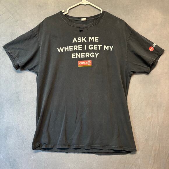Coca Cola Energy Circle K Promo T-Shirt Black Men’s L Graphic Vintage Distressed - Picture 2 of 15